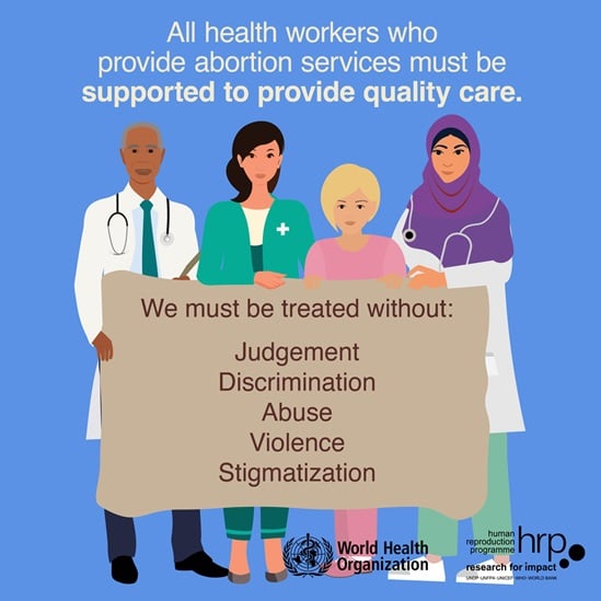 Infographic: All health workers who provide abortion services must be supported to provide quality care