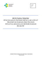 Cover of Guidelines for Prevention of transfusion-transmitted infections and management of reactive blood donors. White background with the title in Indonesian.